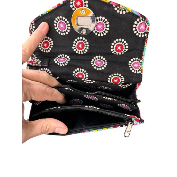 Vera Bradley Turnlock Wallet Blue Paisley Turn Lock Long Wallet Zipper Accordian - Picture 3 of 3